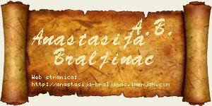 Anastasija Braljinac vizit kartica